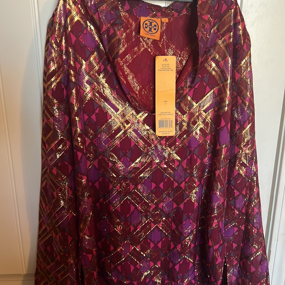 NWT TORY BURCH SILK TOP 4 - Picture 7 of 9
